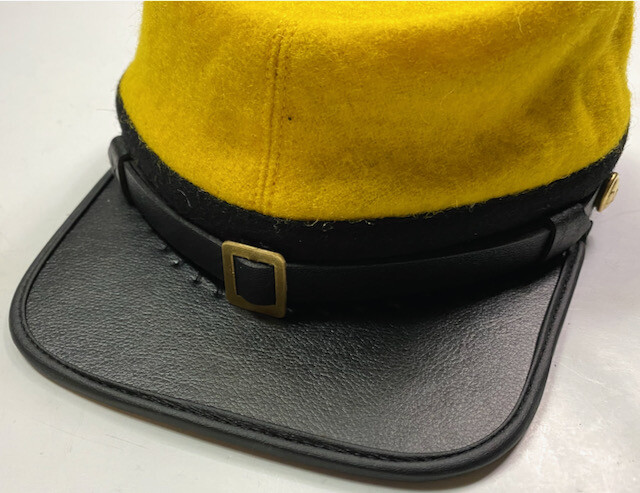 CIVIL WAR CSA CS CONFEDERATE CAVALRY YELLOW WOOL KEPI FORAGE CAP HAT-MEDIUM