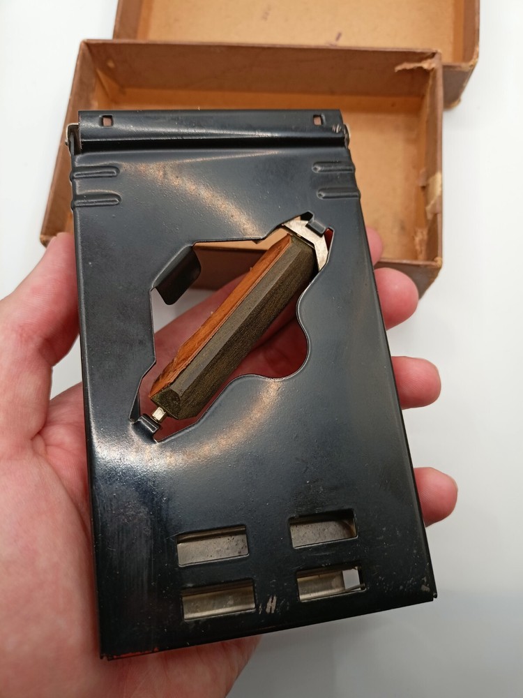 Vintage Soviet Russian Barber Razor Blade Sharpener Machine Tool Box