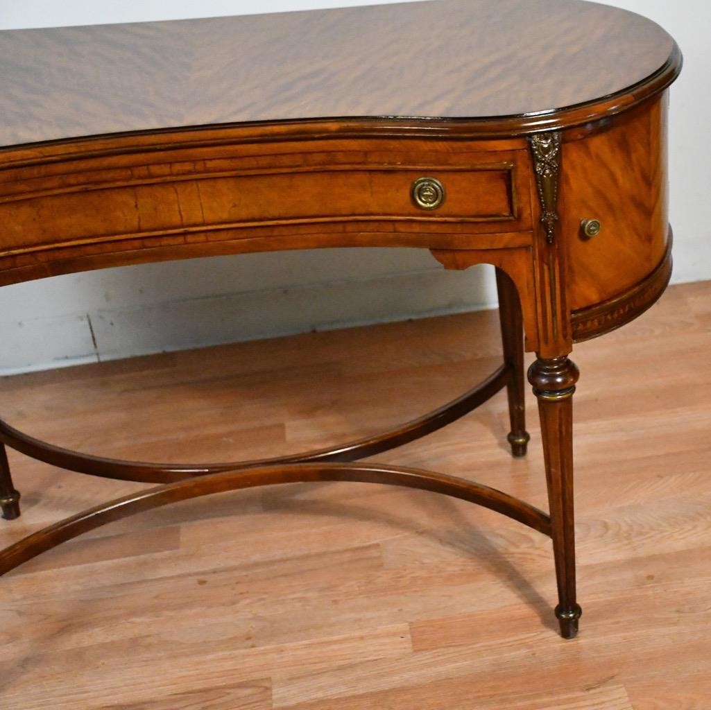 1920s SET of Antique French Satinwood Vanity Makeup table / Chair and Mirror