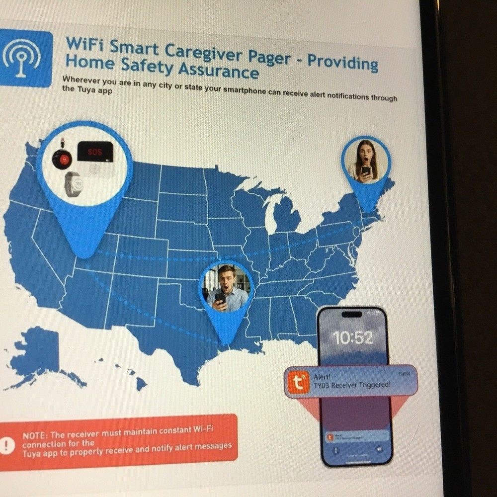 WiFi Smart Wireless Caregiver Pager Call Button System