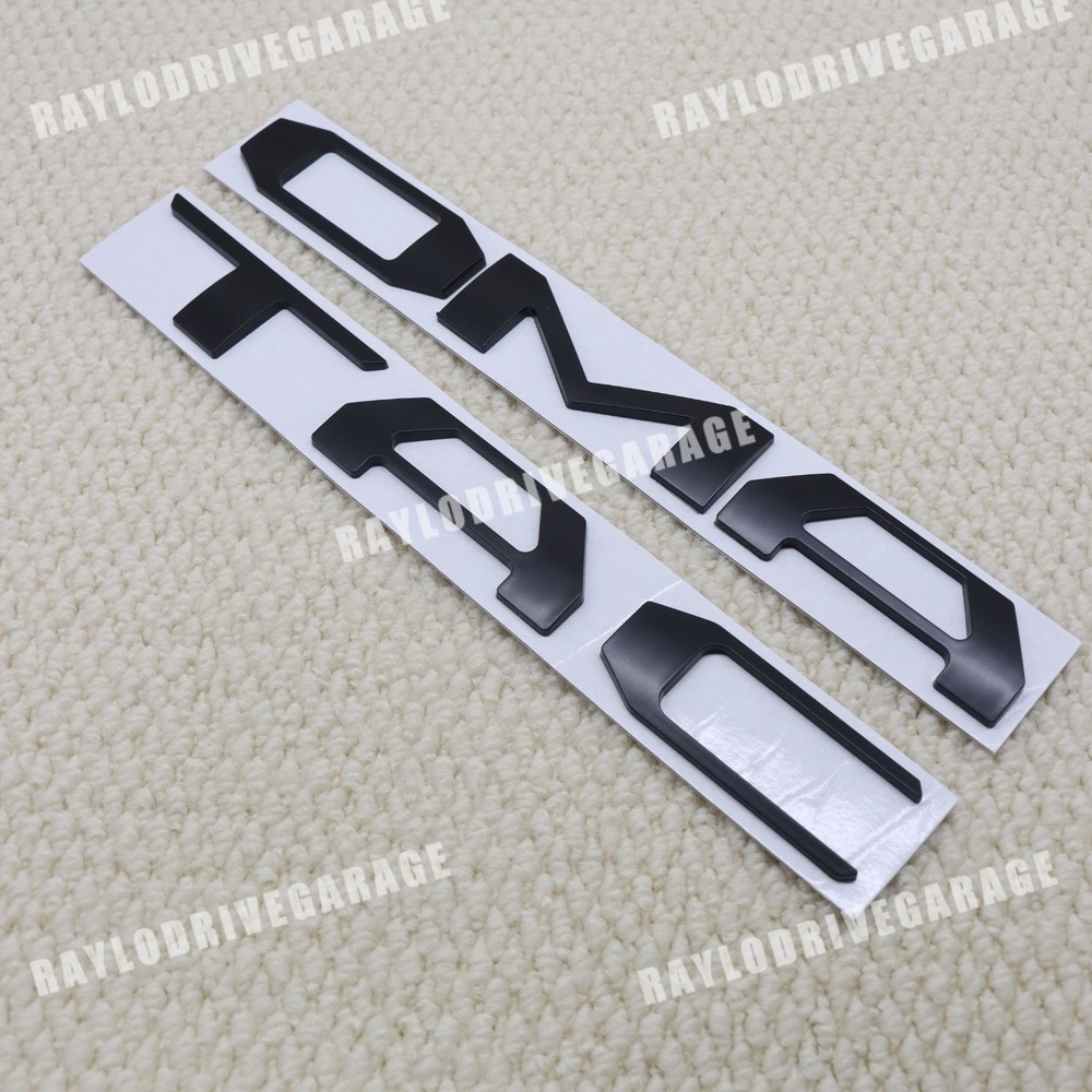 3D Raised Tailgate Insert Letters For 2016-2023 Tacoma Matte Black Emblem Badge