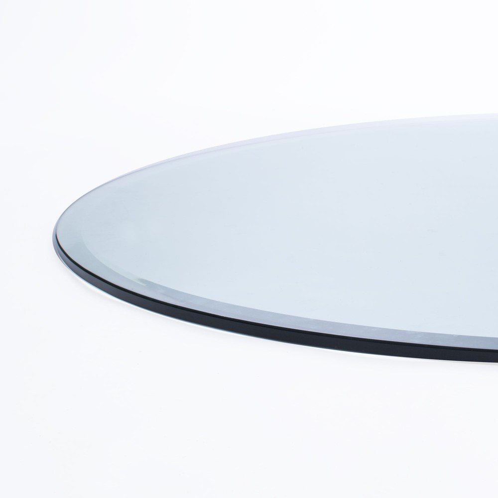 72" Round Tempered Glass Table Top 1/2" Thick 1" Beveled Edge