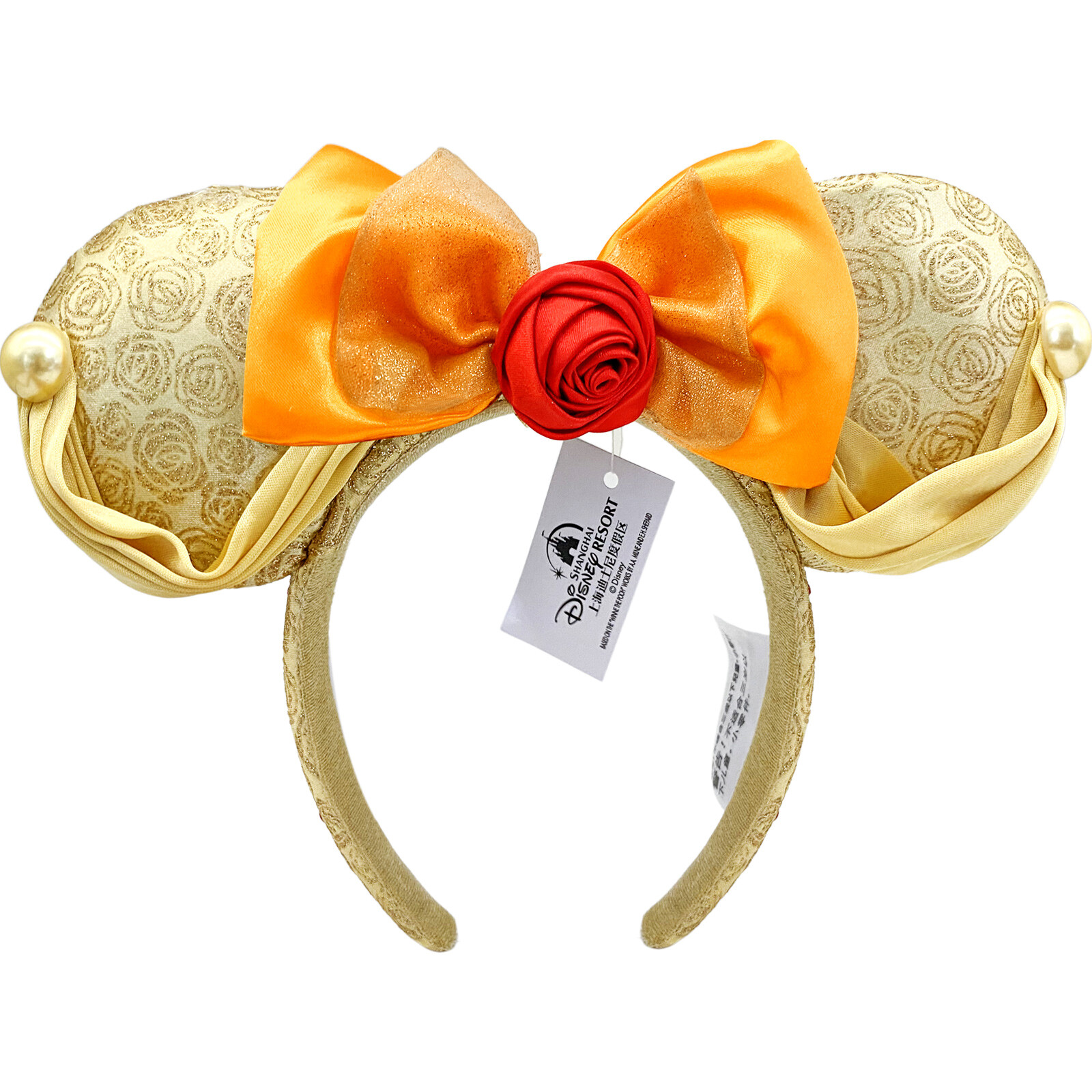 Disney~Parks Minnie Mickey Mouse Bow Ears Belle Beauty & the Beast Headband Girl
