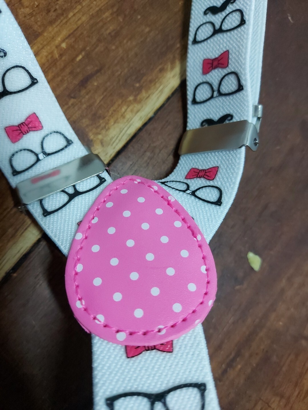 Kids Bow Tie, Mustache And Glasses Print White Y Suspenders. Free Shipping