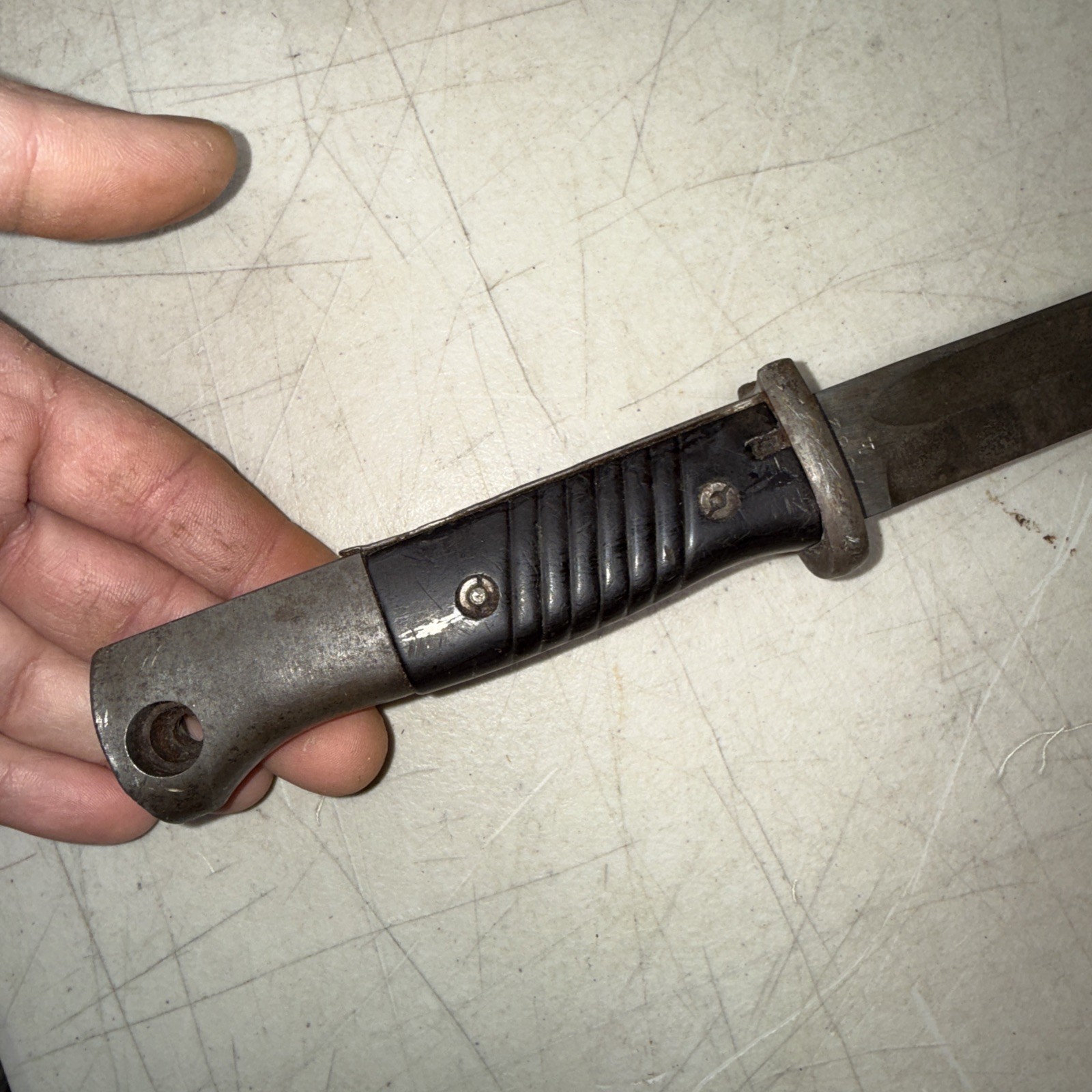 German WW2 K98 Bayonet Carl Eickhorn Mfg 1942 cof Bakelite Grips