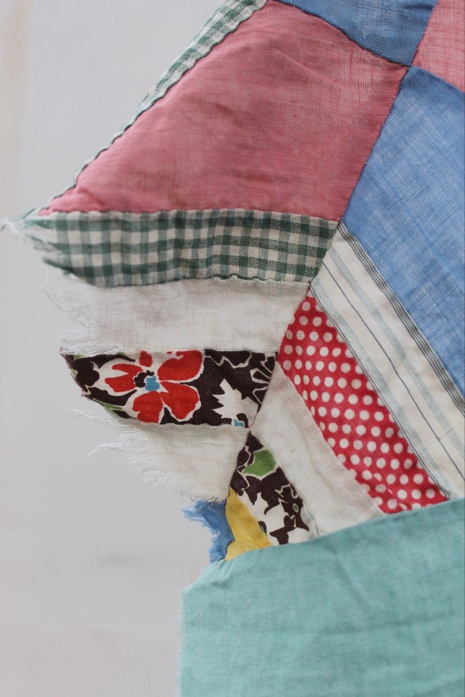 Antique Heirloom Handmade Hexagon Lattice Patchwork Quilt Top