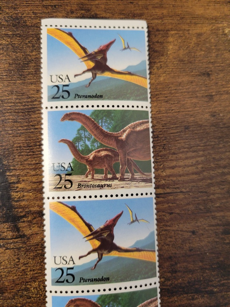 USPS STAMPOSAURUS DINOSAURS 7 Stamp Lot