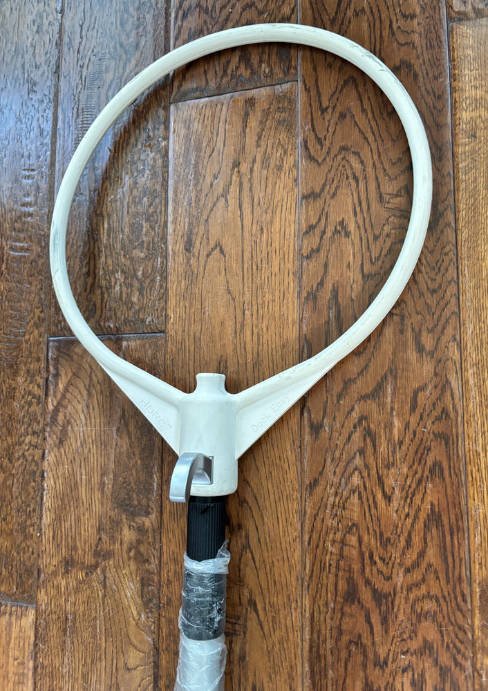 New Boat Docking White Rubber Loop 6ft Extendable Aluminum Pole w Hook Dock Easy