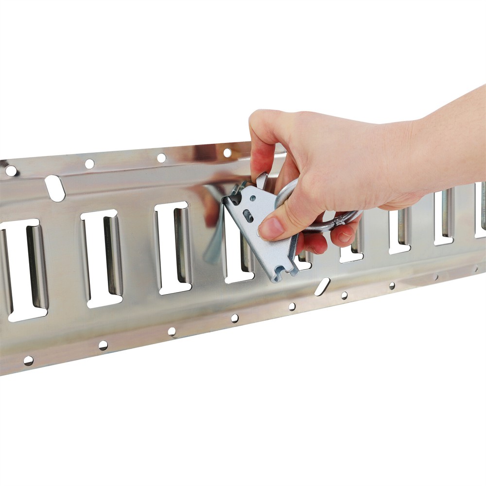 5ft Horizontal E-Track Tie-Down Rail Kit Trailer Tie Down System w/Ratchet Strap