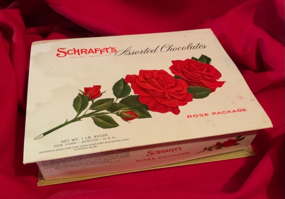 Schrafft’s,Rose Package,Candy Box,Chocolate Box,Container,USA,Assorted Candy Box
