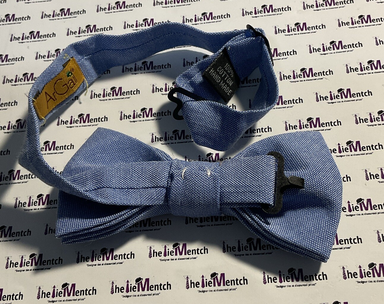 ArGail Solid Light Blue 100% Cotton Pre-Tied Adjustable Bowtie BRAND NEW