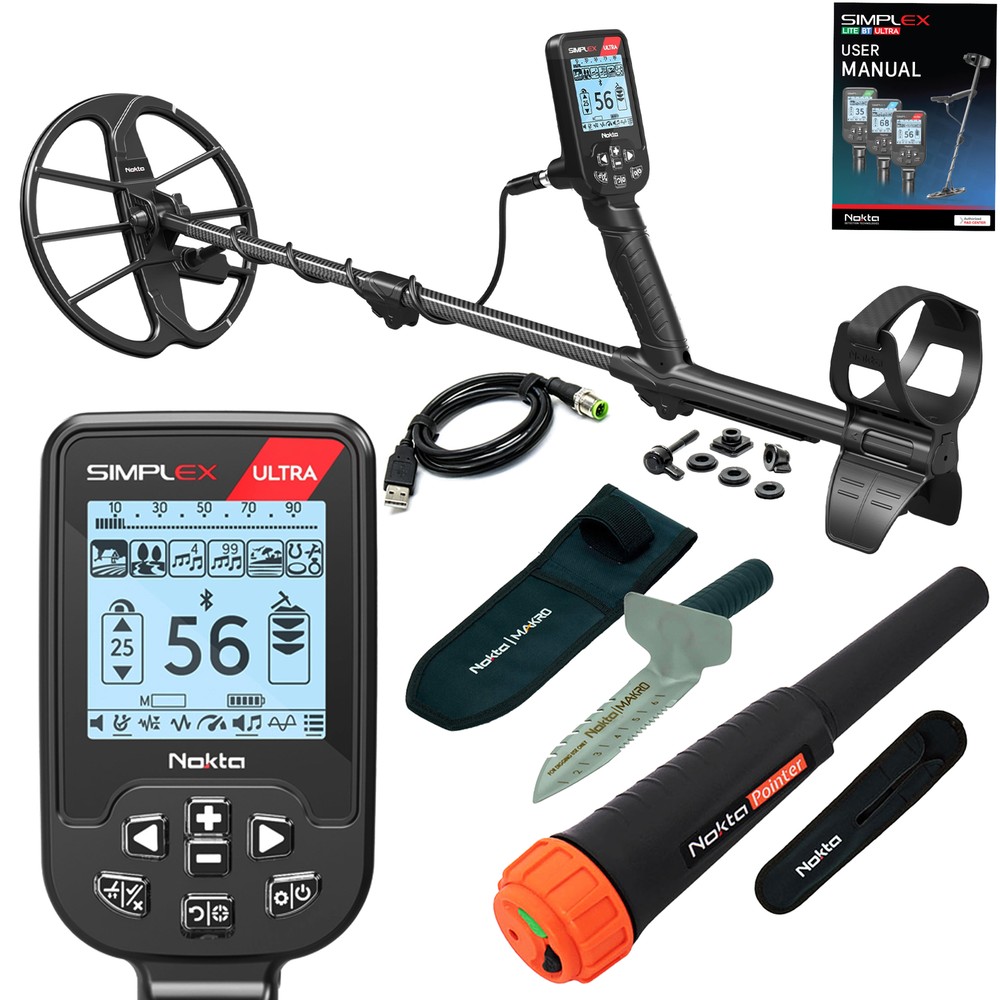 Nokta Simplex Ultra Waterproof Metal Detector w/ Pinpointer & Digger