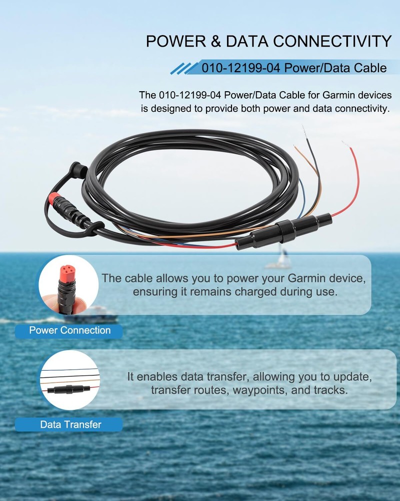 Power/Data Cable 4Pin Replace 010-12199-04 For Garmin Striker Echomap Fishfinder