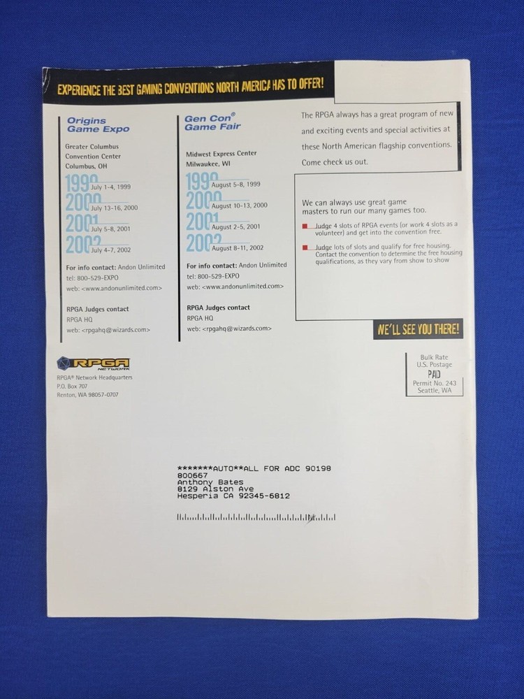 RPGA Network Membership Handbook Version 1.5 May 1999