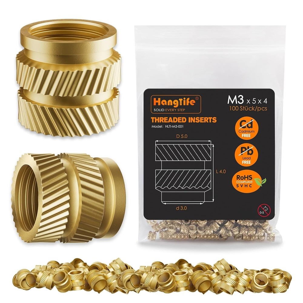 Heat-Set Threaded Inserts, M3 Heat Set Insert for 3D Printing Components and ...