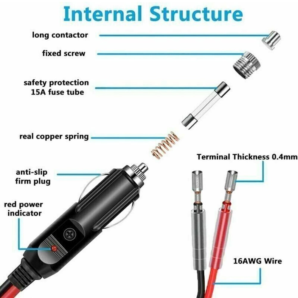 12-24V Power Plug Car Cigarette Female Socket Connector Lighter DC
