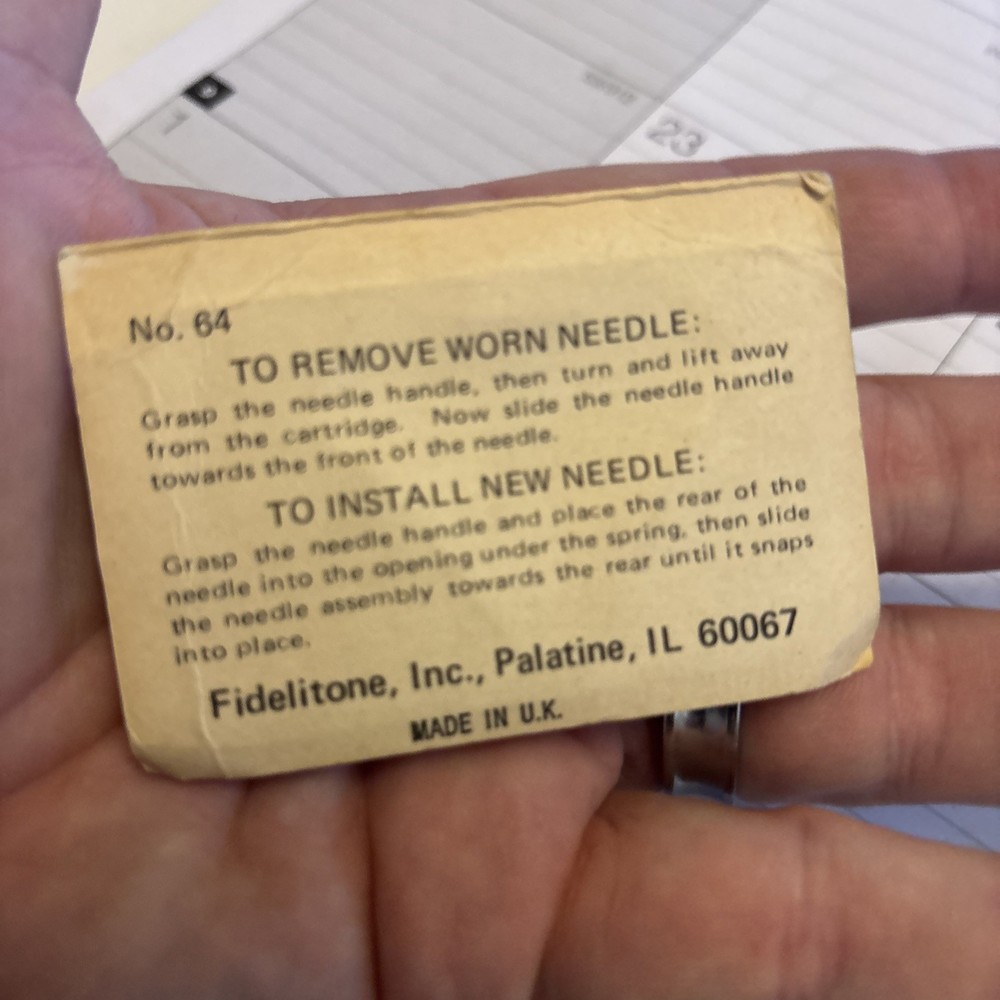 Fidelitone AC329DS Stereo Diamond Needle for E. V. 2619 DS Original Packaging.