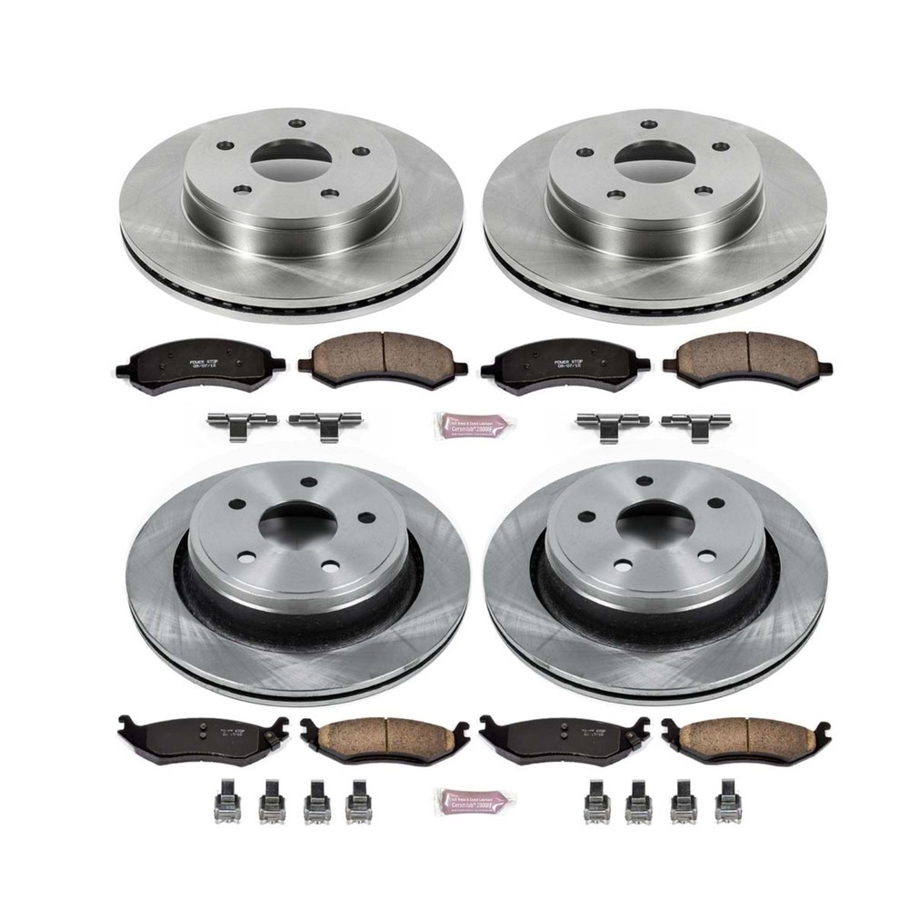 Power Stop KOE2164 Front & Rear 1-Click Replacement Brake for Ram 1500 / Durango