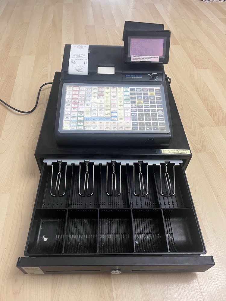 Sam4s SPS-340 Electronic Cash Register With Programming Key Tested And Works