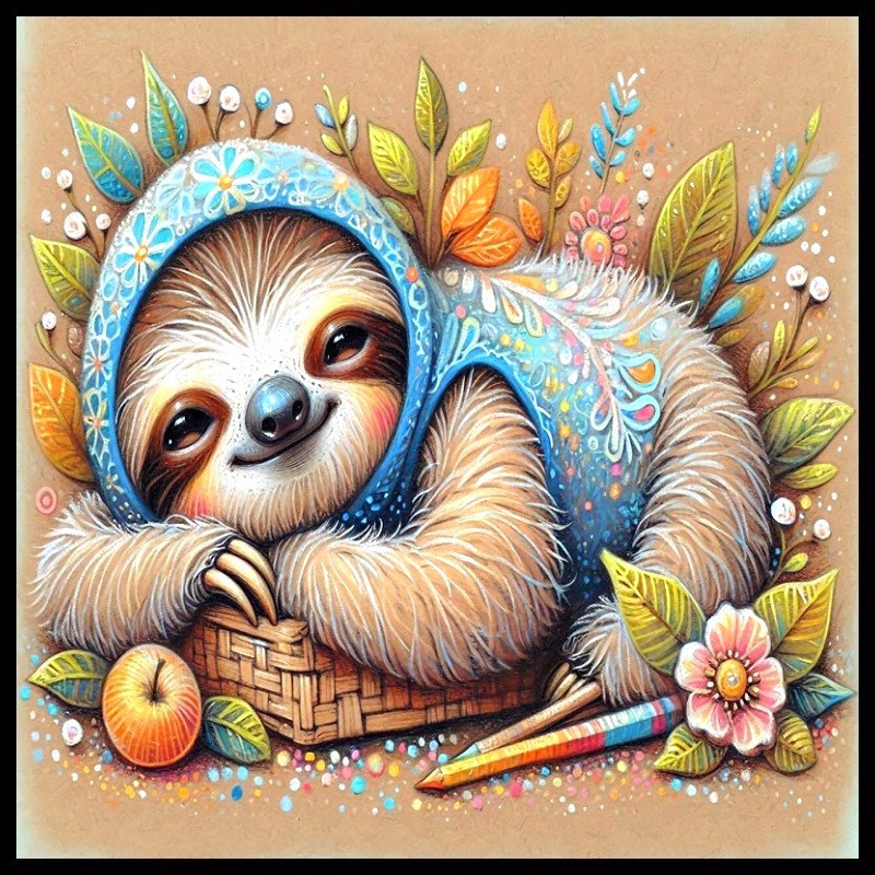 30 Custom Artistic Cute Sloth Personalized Address Labels
