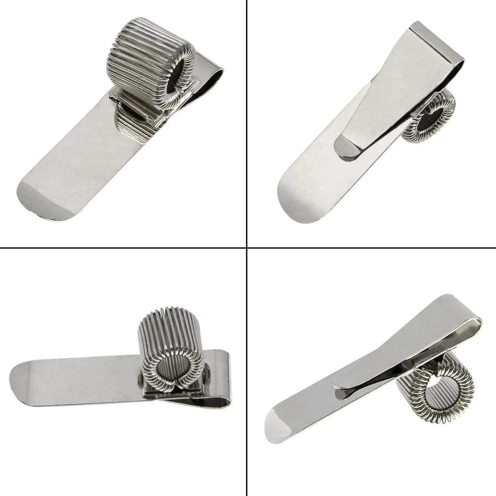 3 Pack Stainless Steel Pen Holder Clips with Spring for Clipboard Notebook