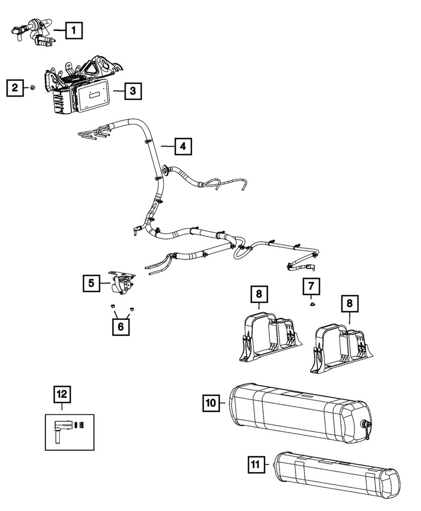 Genuine Mopar Air Line Assembly Rear 68400716AB