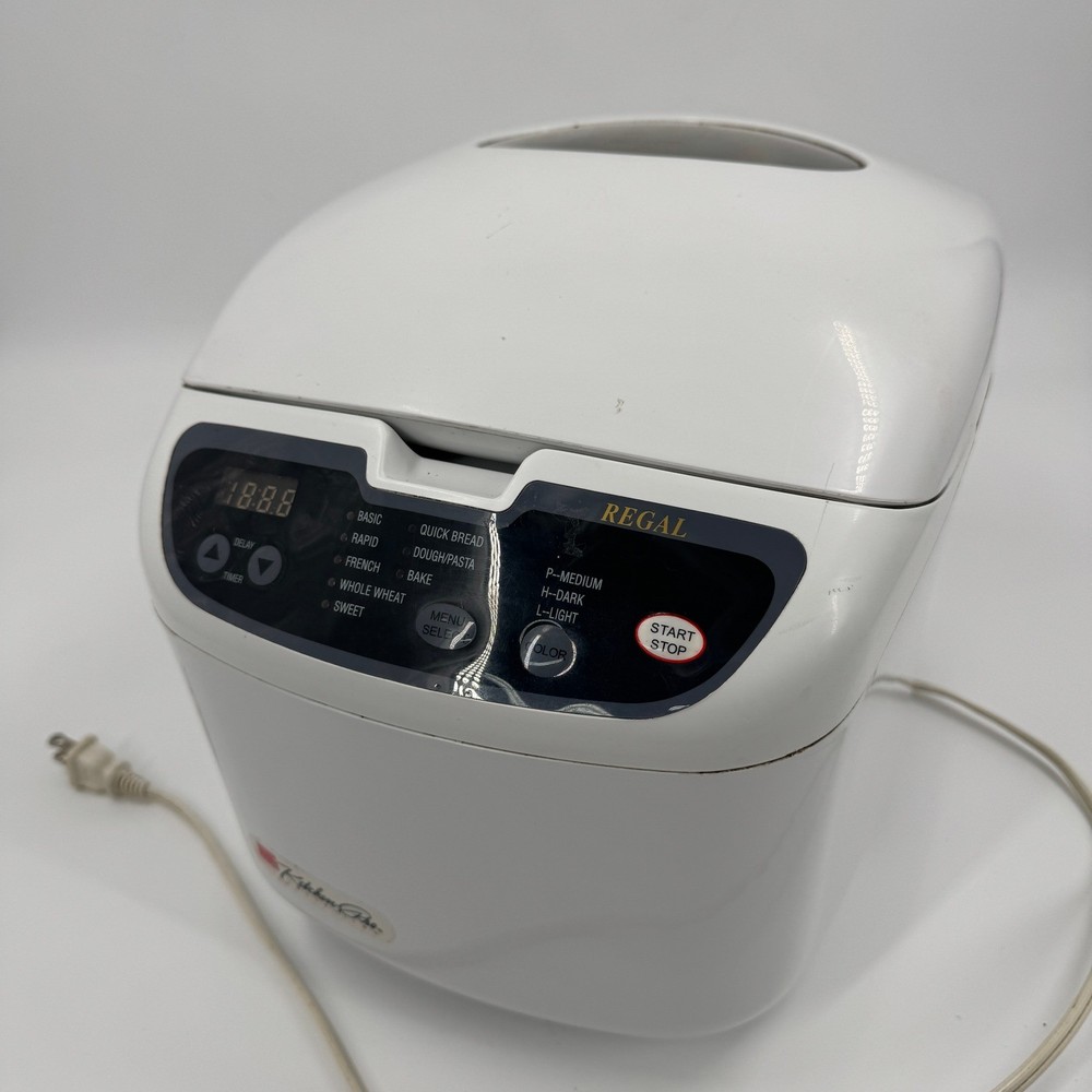 Regal Kitchen Pro Breadmaker Model K6725 White Bread Machine with Dough Setting