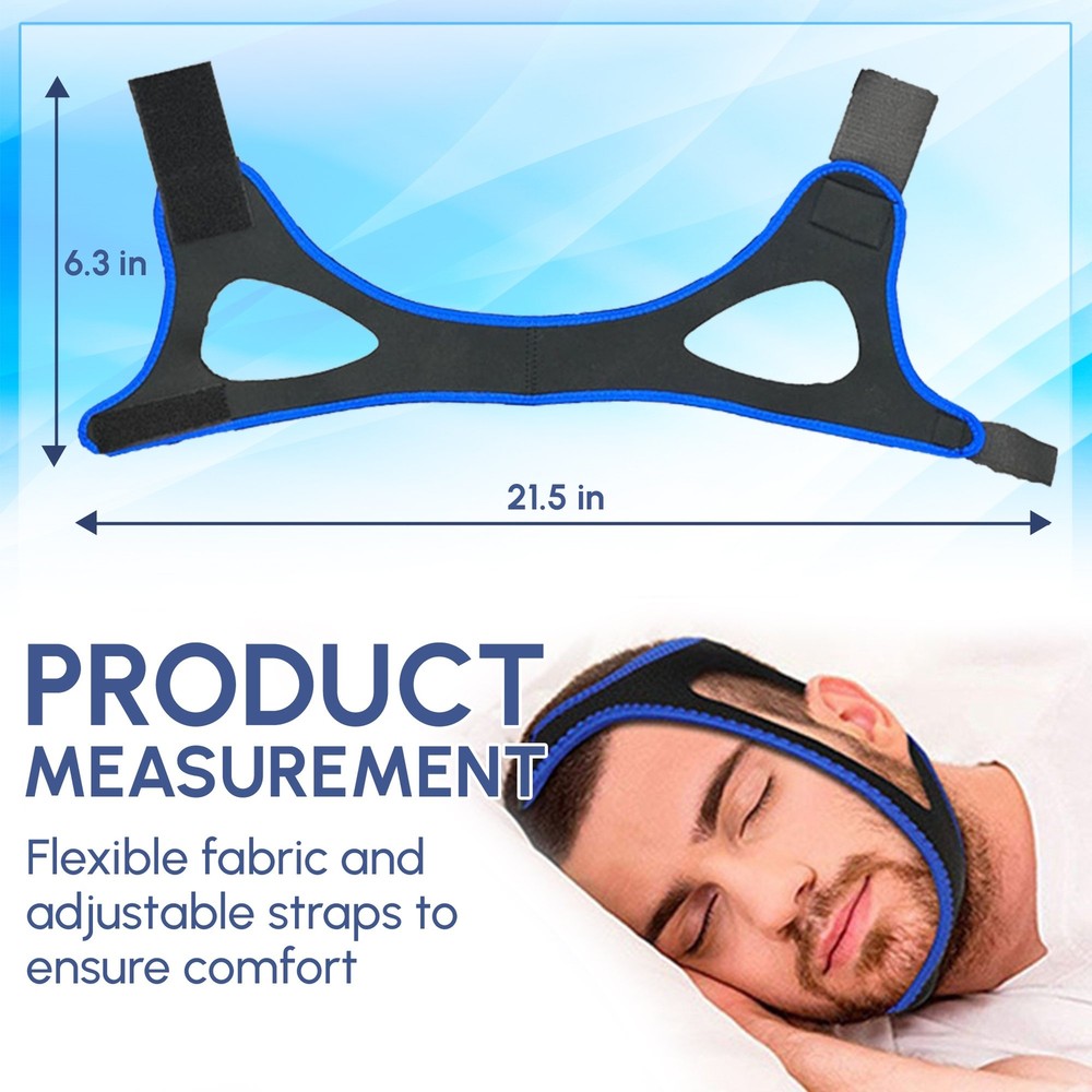 Adjustable Anti Snore Chin Strap - Effective Snoring Solution - Breathable CPAP