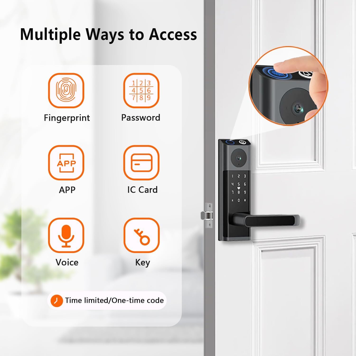 WiFi Door Lock with Camera, Deadbolt Smart Lock with Video Doorbell Keyless Lock
