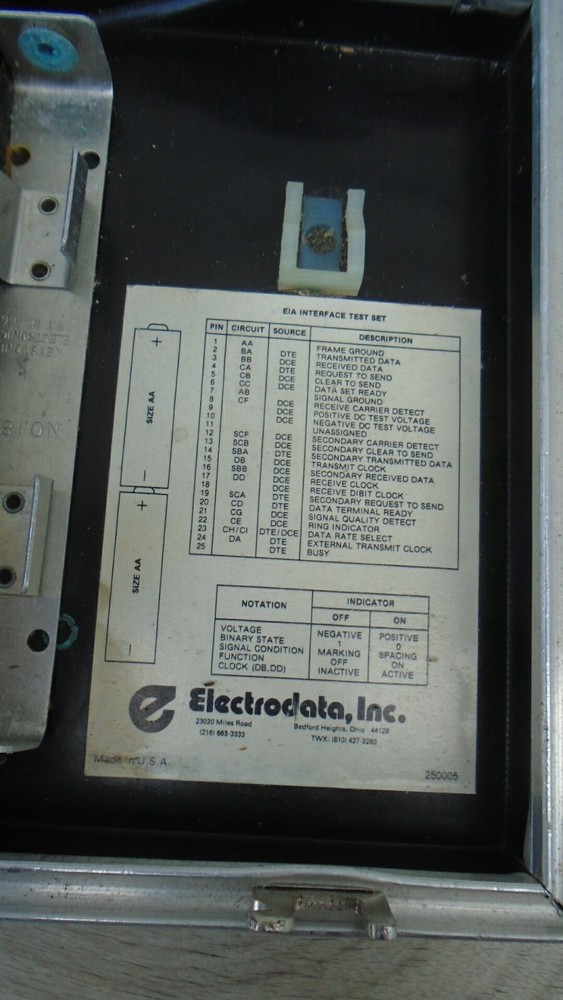 Electrodata EIA Interface Test Set DCE DTE / FREE SHIP