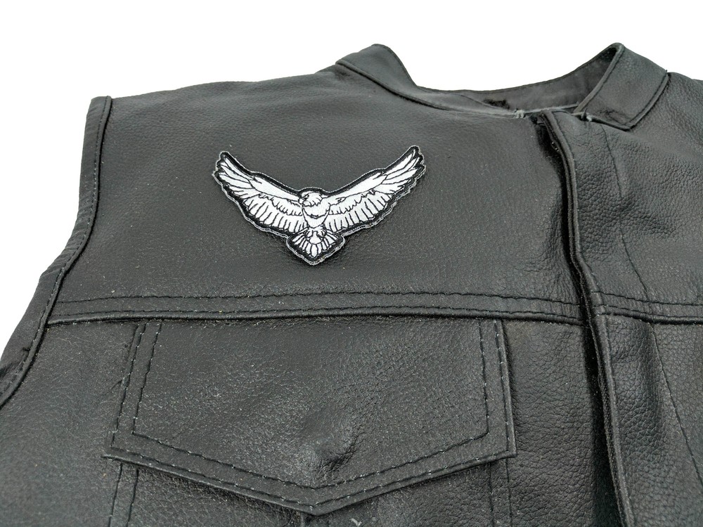 Black and White Eagle Iron on Patch - 3.5x2.2 inch - P5550