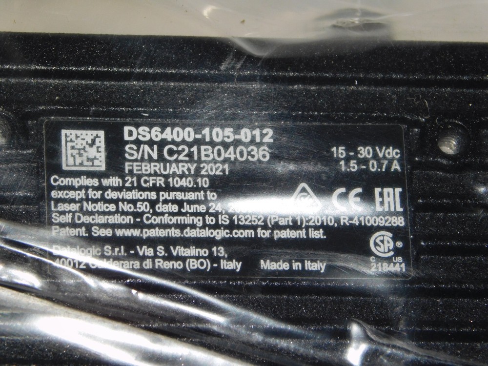 New Datalogic DS6400-105-012 Fixed Automation Laser Barcode Scanner Reader Unit