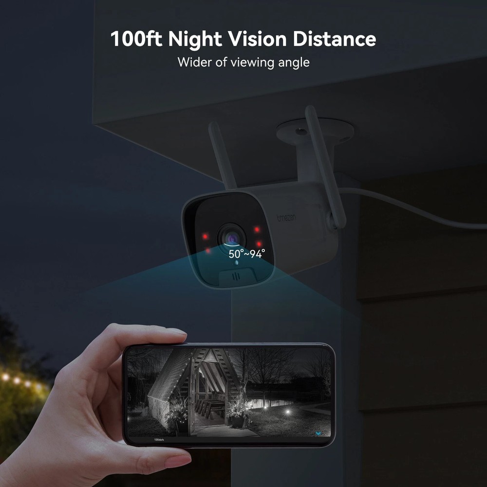 TMEZON Wireless 3MP Security Camera System 5MP 10CH NVR Two-Way Audio 2TB