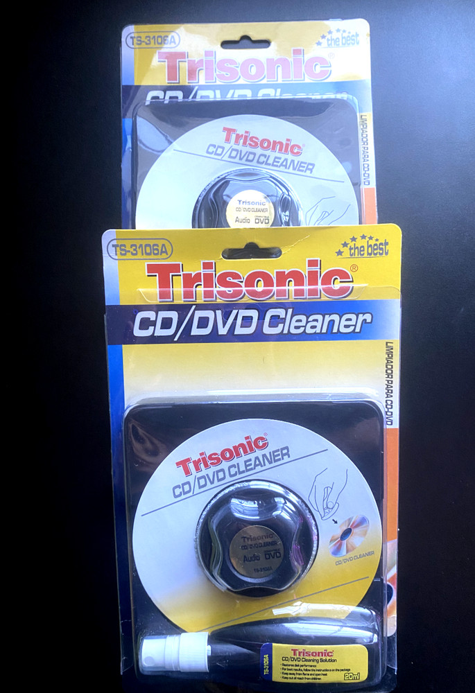 2 Trisonic CD/DVD Cleaner with Fluid, TS-3106A