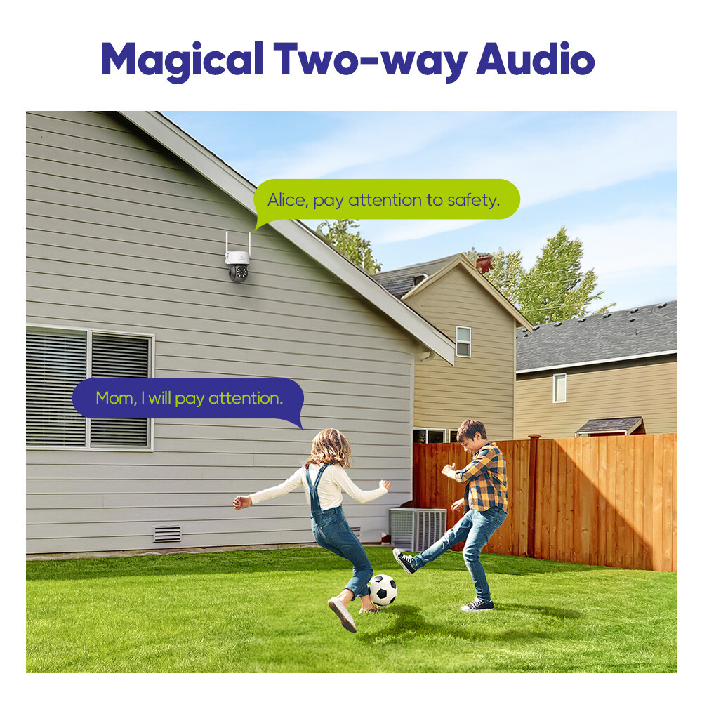 SANNCE 3MP Wireless Security Camera PT Two Way Audio Color Night Auto Tracking