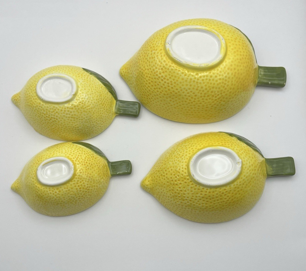 Lemon Shaped Nesting Ceramic Measuring Cups Adorable Cottage