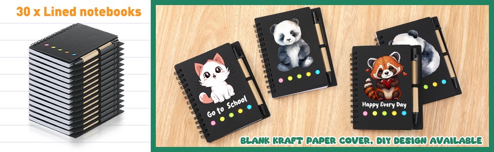 posit Lined Spiral Notebook Small Notepad and Pen Set Steno