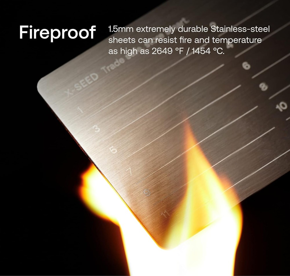 Portable Crypto Seed Storage Plate - Secure Backups for All Wallets - 0.5" Depth
