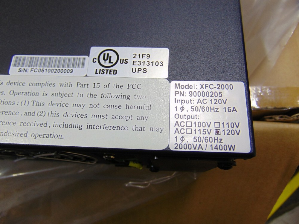 Xtreme Power Conversion UPS Backup Unit XFC-2000 120v 2000VA