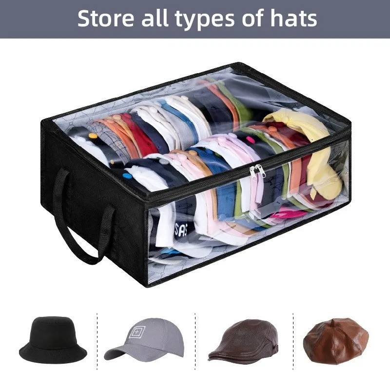 Collapsible Baseball Cap Storage Box, Large Capacity Multifunctional Hat Bag, Ca
