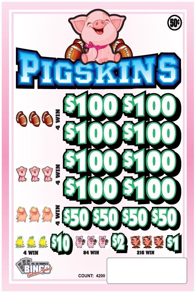 NEW .50c pull tickets PIGSKINS .50c - Instant Tabs