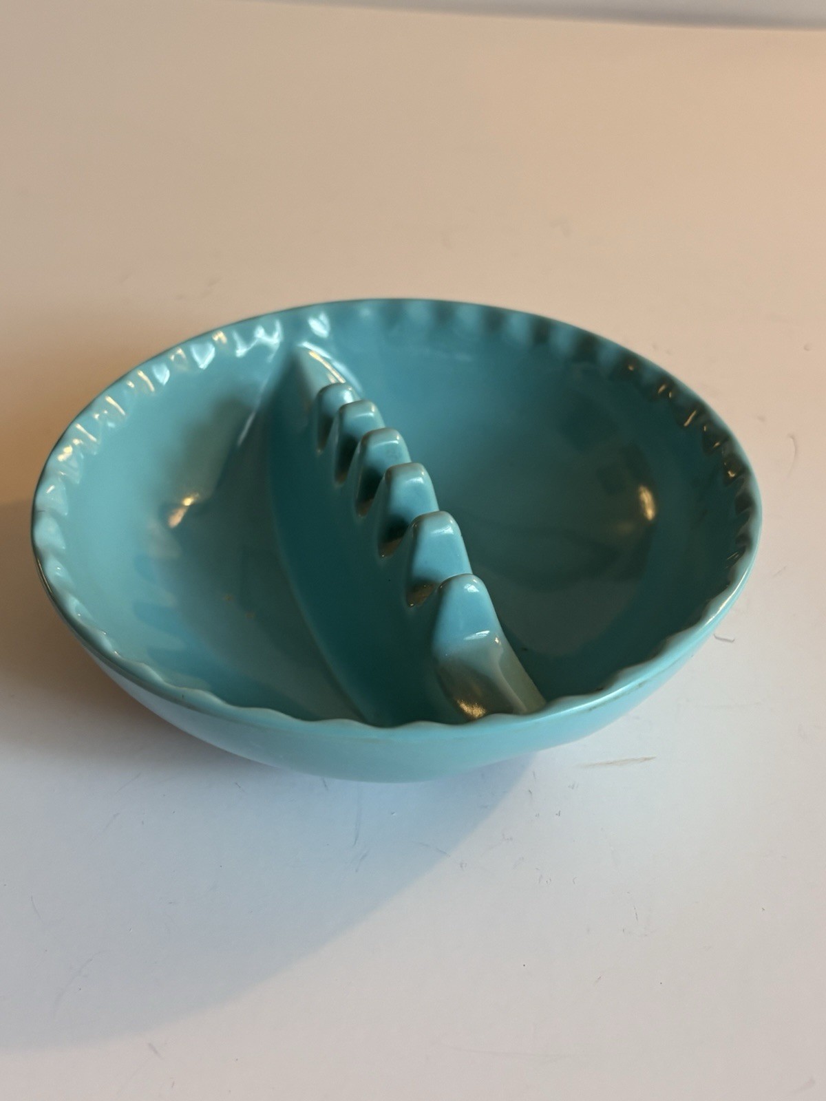 Vintage ANHOLT Ashtray Pale Blue Turquoise 5” Round Melamine USA Retro