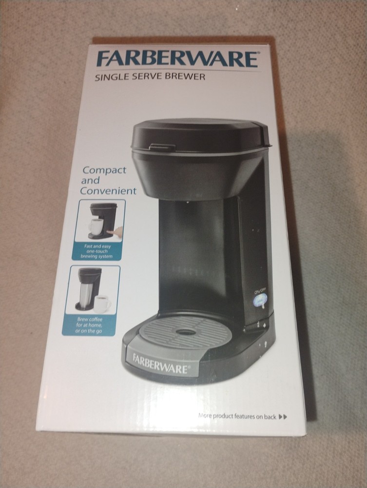 NIB Farberware Single Serve Maker Brewer Compact & Convenient One Touch Brewing