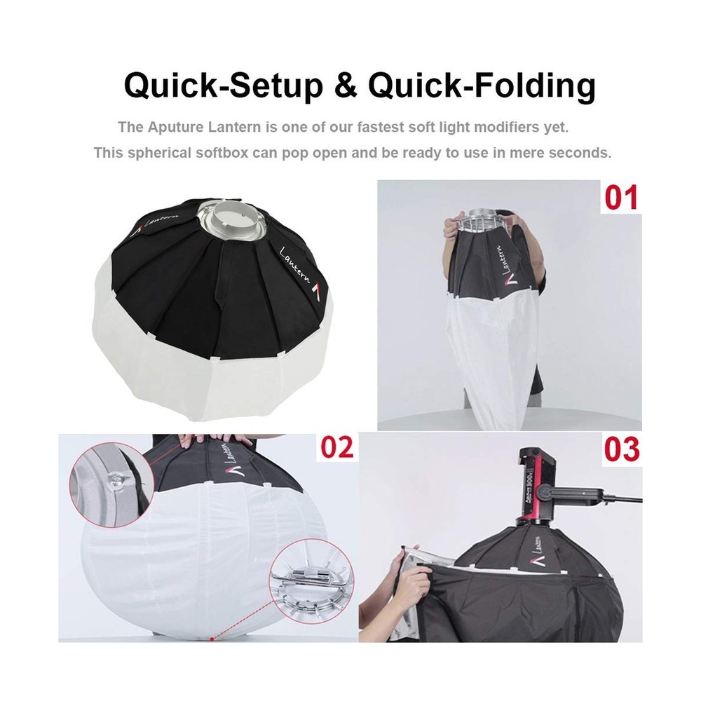Aputure Lantern Softbox Soft Light Modifier,26inch, Quick-Setup Quick-Folding...