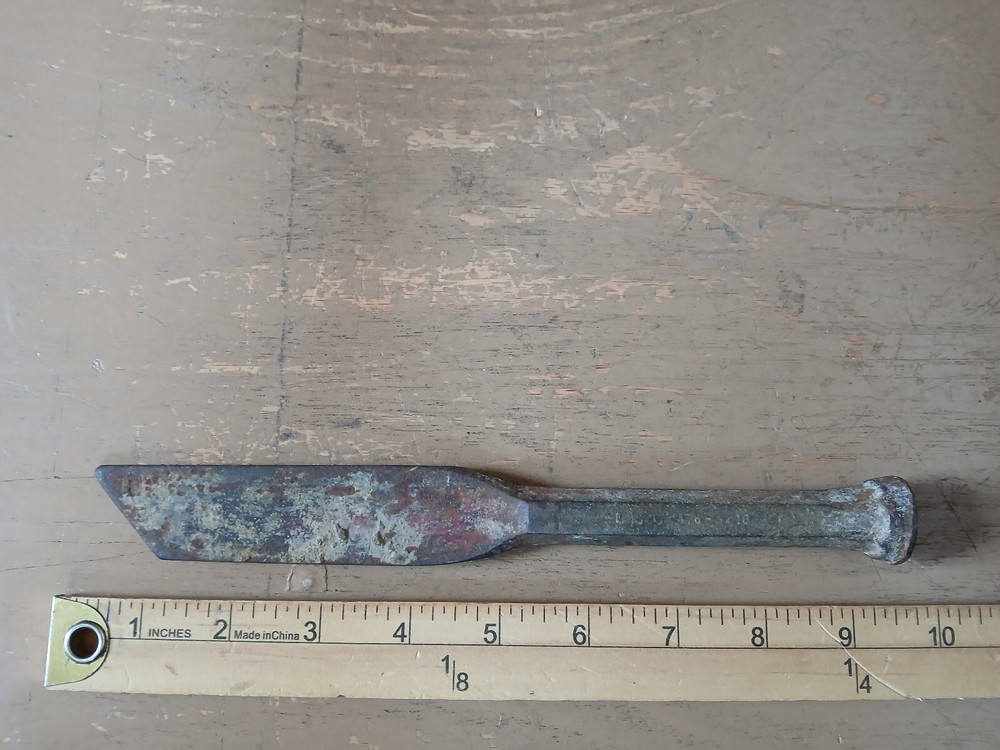 Vintage Chisel with Angled Tip - Used 9.5" Long