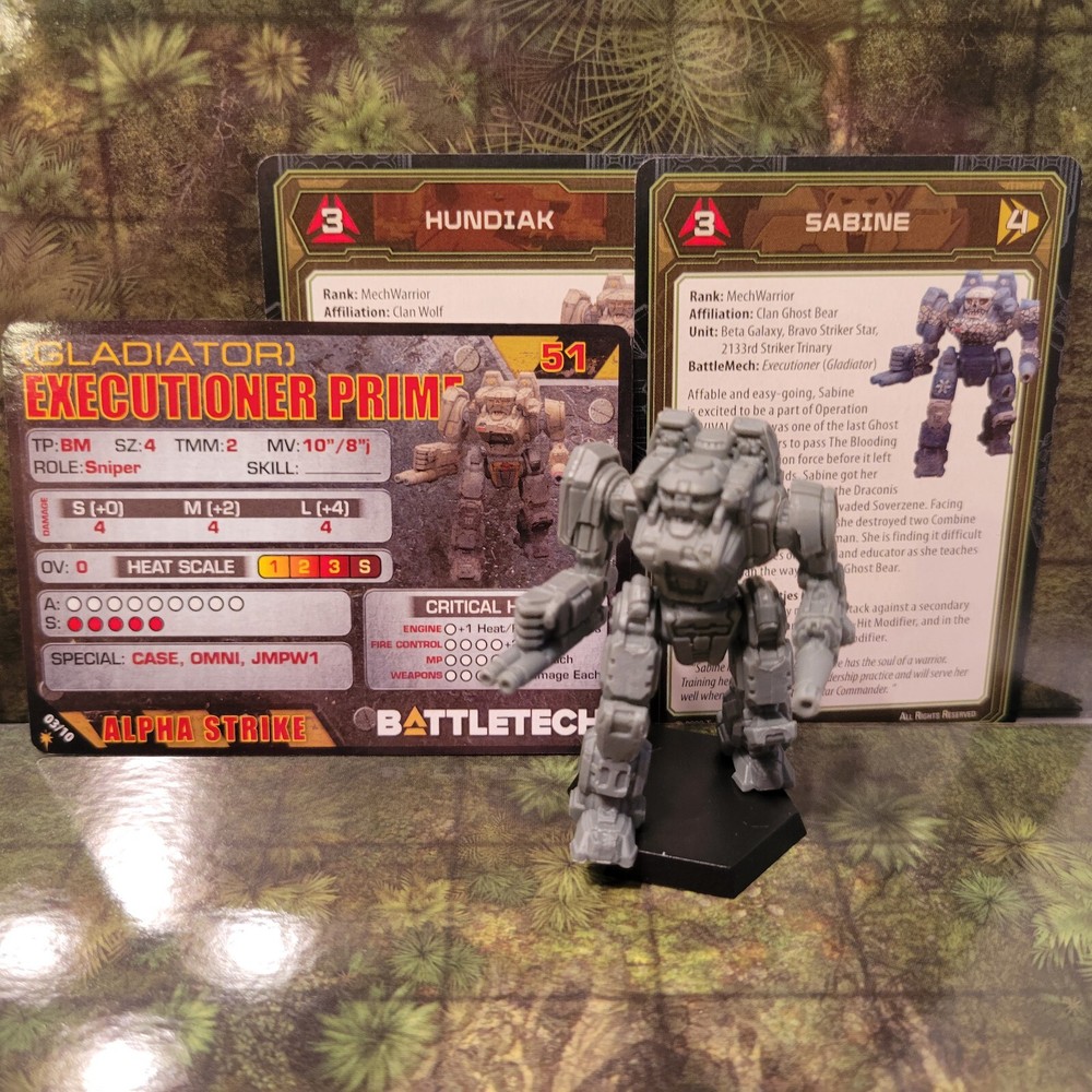 BattleTech Miniatures - Executioner/Gladiator Mech & Cards - Clan Invasion