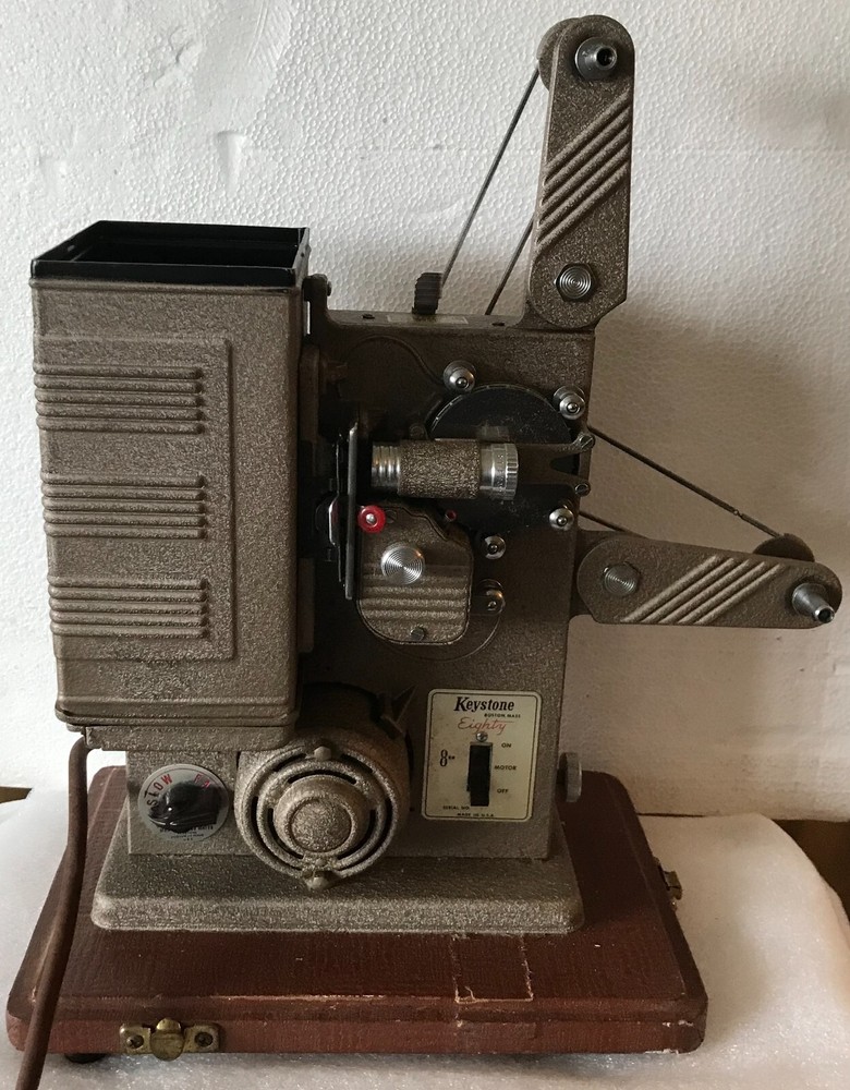 Vintage Keystone “ Eighty “ Reel To Reel 8mm Projector With Case