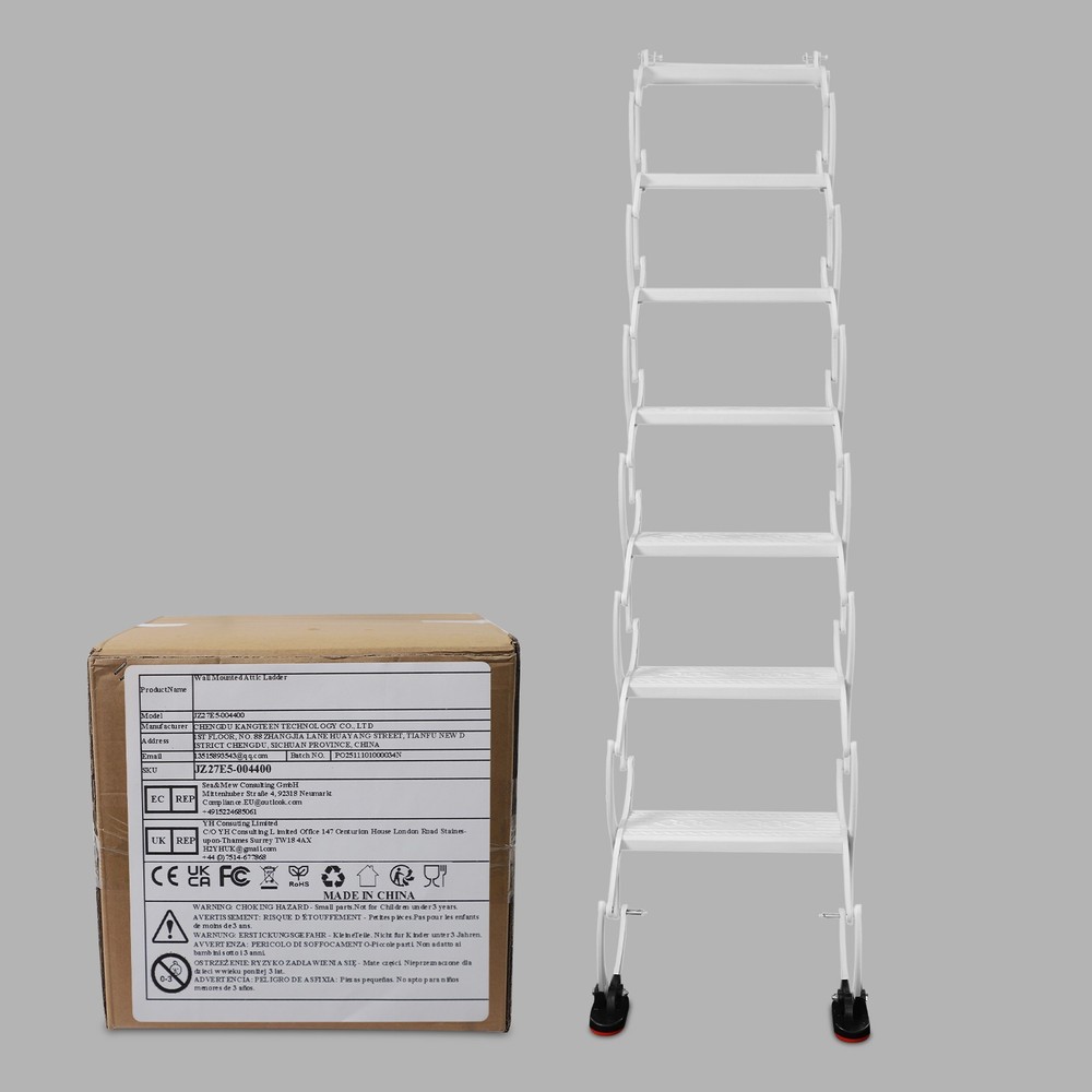 Retractable Pull-Down Attic Ladder -68.9" Wall Mounted Folding Loft Ladder Stair