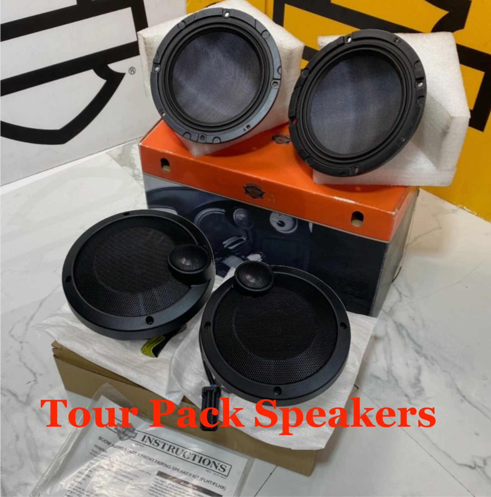 Genuine Boom Audio Stage II Harley CVO King Tour Pak Pack 6.5 Speakers Kit Trunk