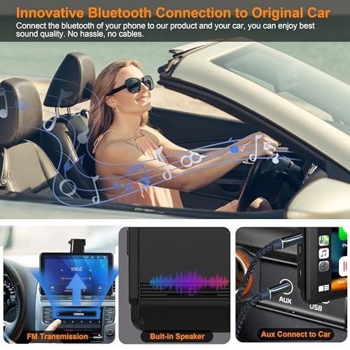 Wireless Carplay Stereo 7" Screen, Android Auto, Bluetooth, FM, Navigation, Voic